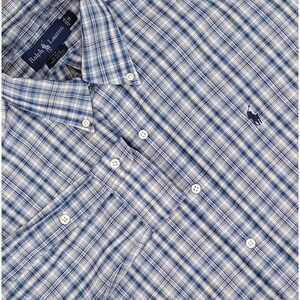 Ralph Lauren Shirt Mens Medium Blue White Plaid Blake Button Down Long Sleeve